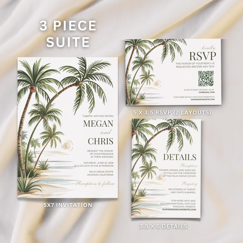 Tropical Wedding Invitation Set