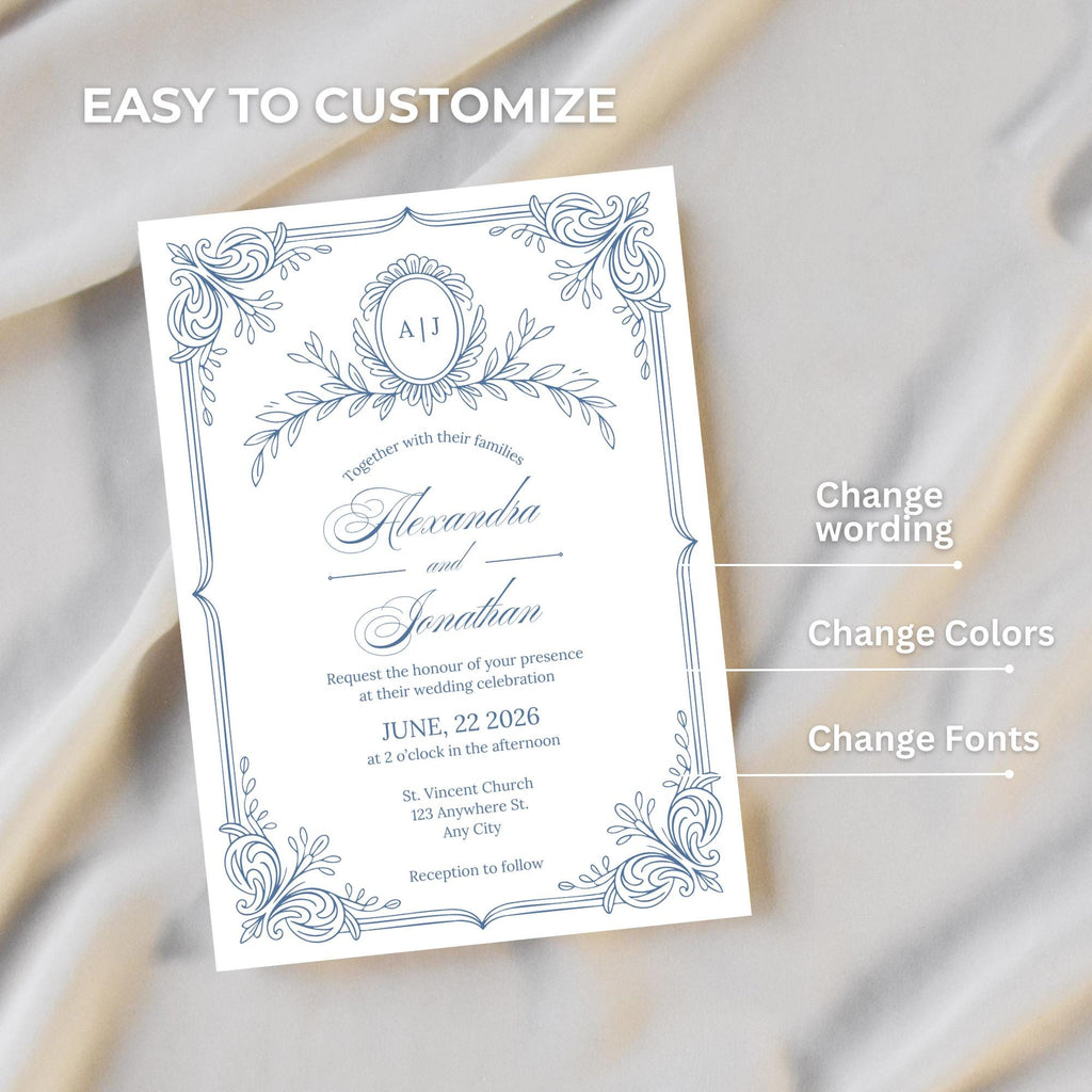Grandmillennial Wedding Invitation Bundle
