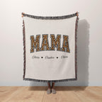 Personalized Leopard Print Mama Blanket with Names