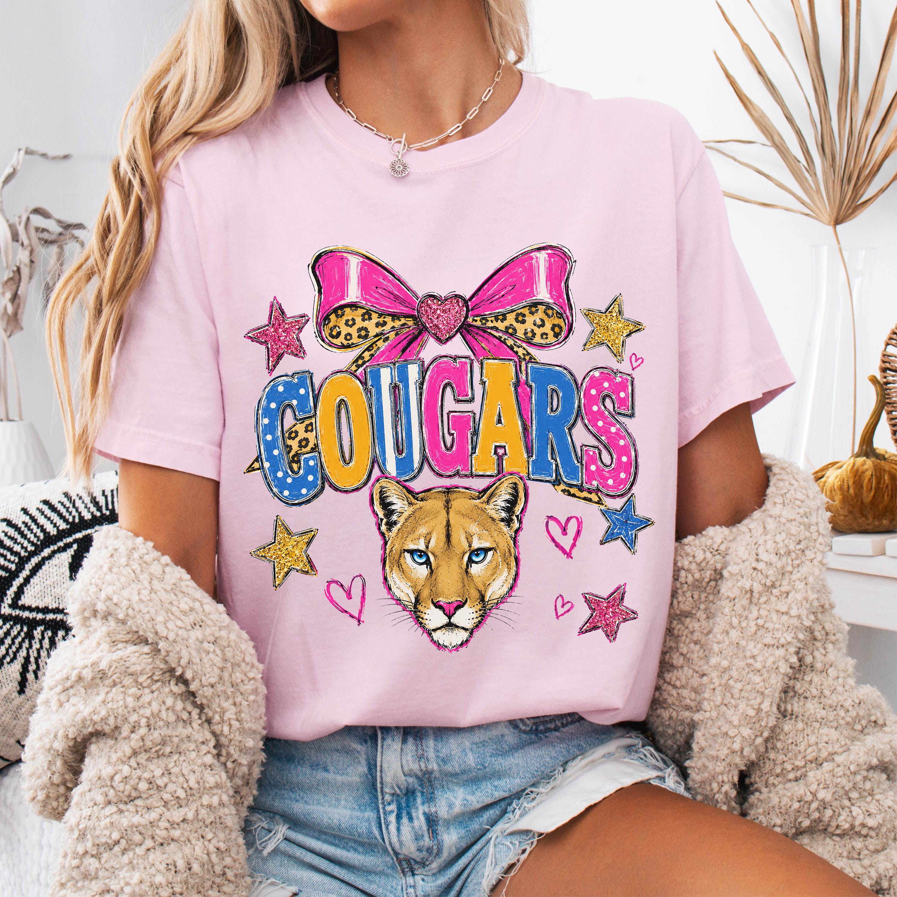 Preppy Coquette Cougars Mascot Shirt
