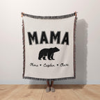 Personalized Mama Bear Woven Blanket