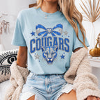 Faux Glitter Cougars Mascot Shirt