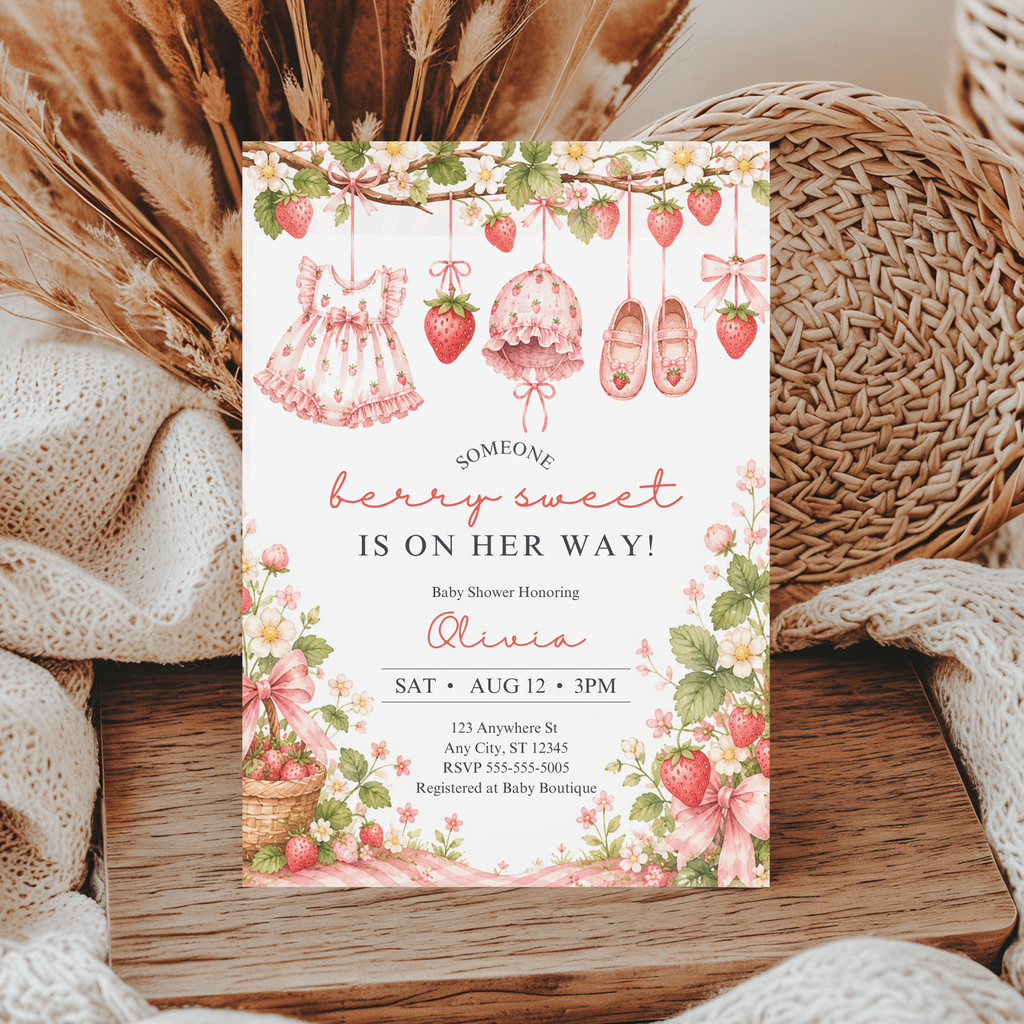 Strawberry Baby Shower Invitation