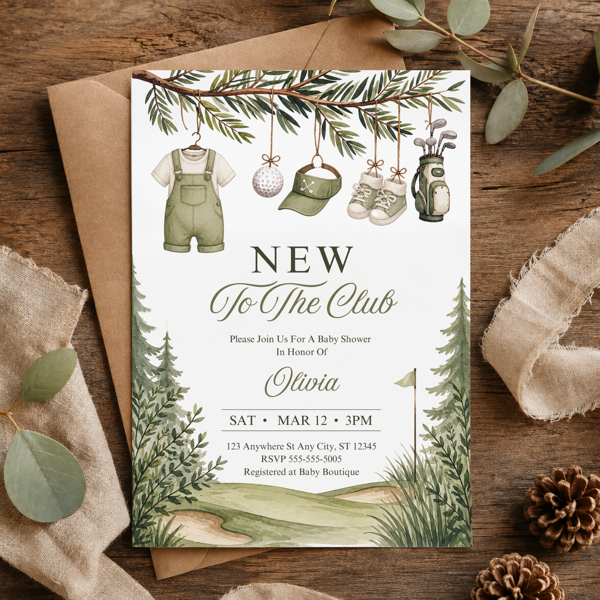Golf Baby Shower Invitation