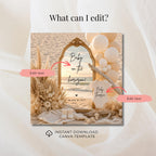 Digital Beach Pregnancy Announcment Template