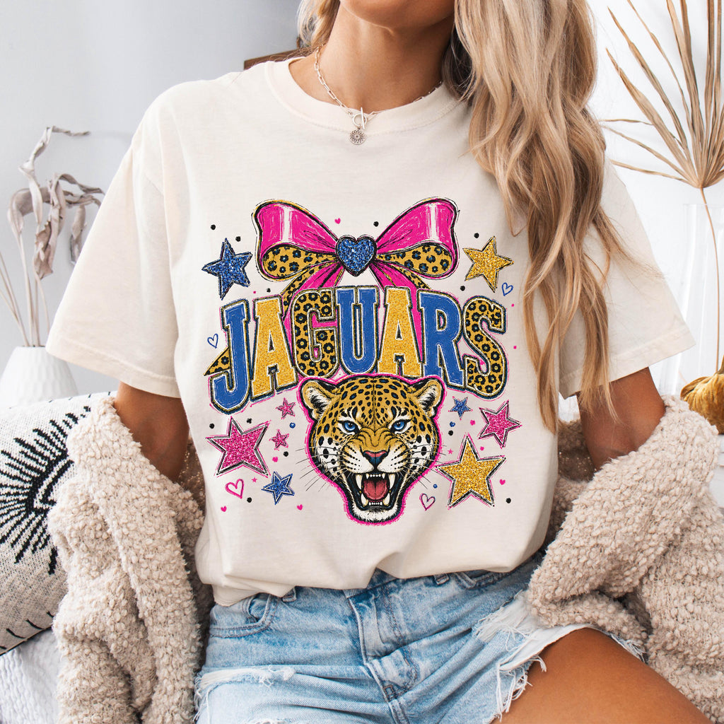 Coquette Glitter Jaguars Mascot Shirt