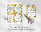 Lemon Wedding Wine Bottle Labels
