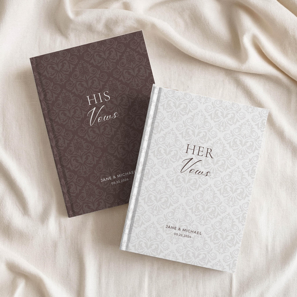 Personalized Damask Wedding Vow Book