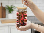 Personalized Cherry Pattern Sipper Glass