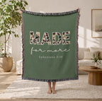 Christian Blanket Gift for Mom Faith Throw Made for More Ephesians 2:10 Inspirational Scripture Religious Woven Blanket Encouragement Gift