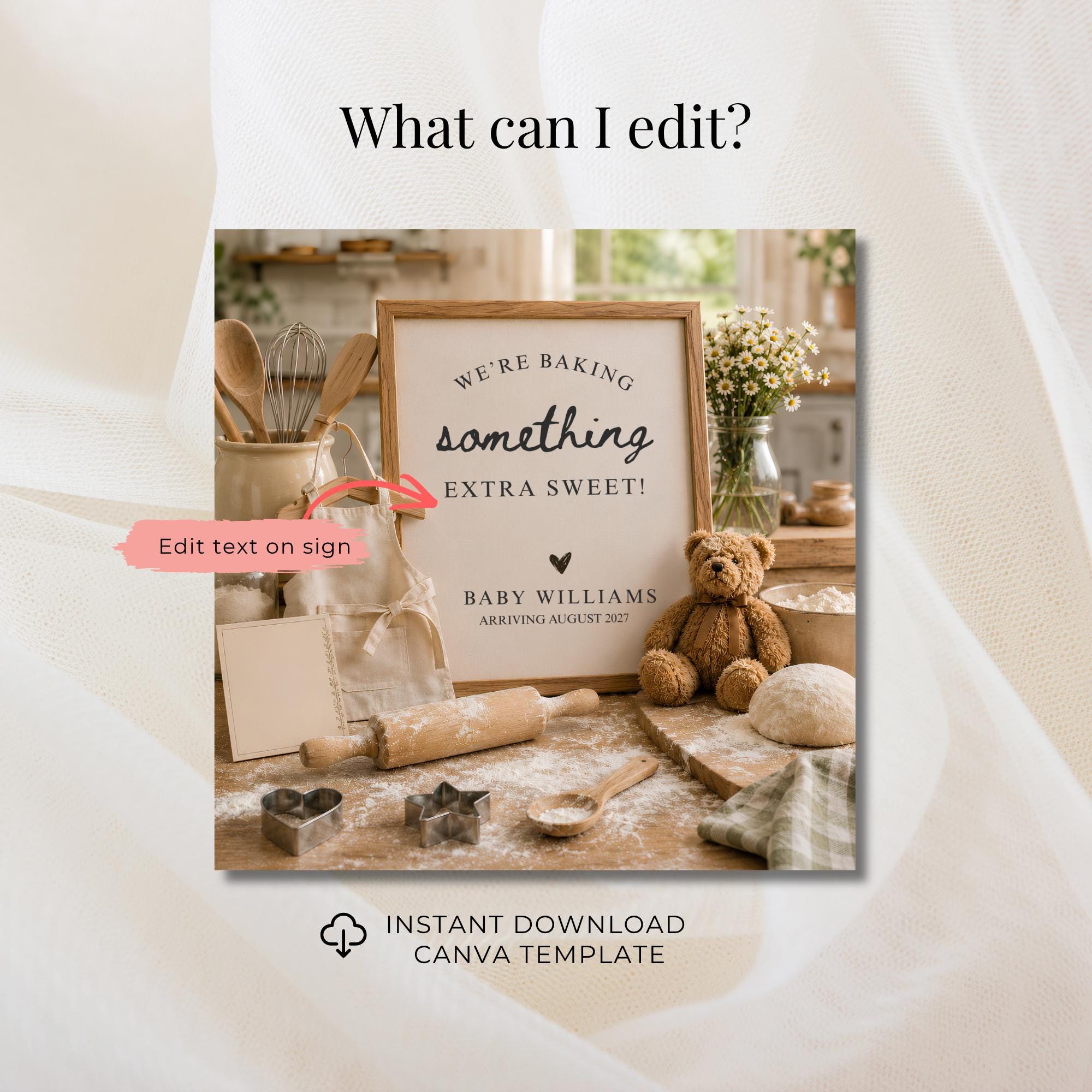 Digital Baker Pregnancy Announcment Template