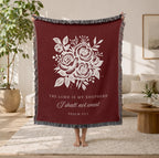 Christian Floral Blanket Psalm 23:1 The Lord Is My Shepherd Faith Gift for Women Mom Grandma Scripture Throw Comfort Encouragement Gift