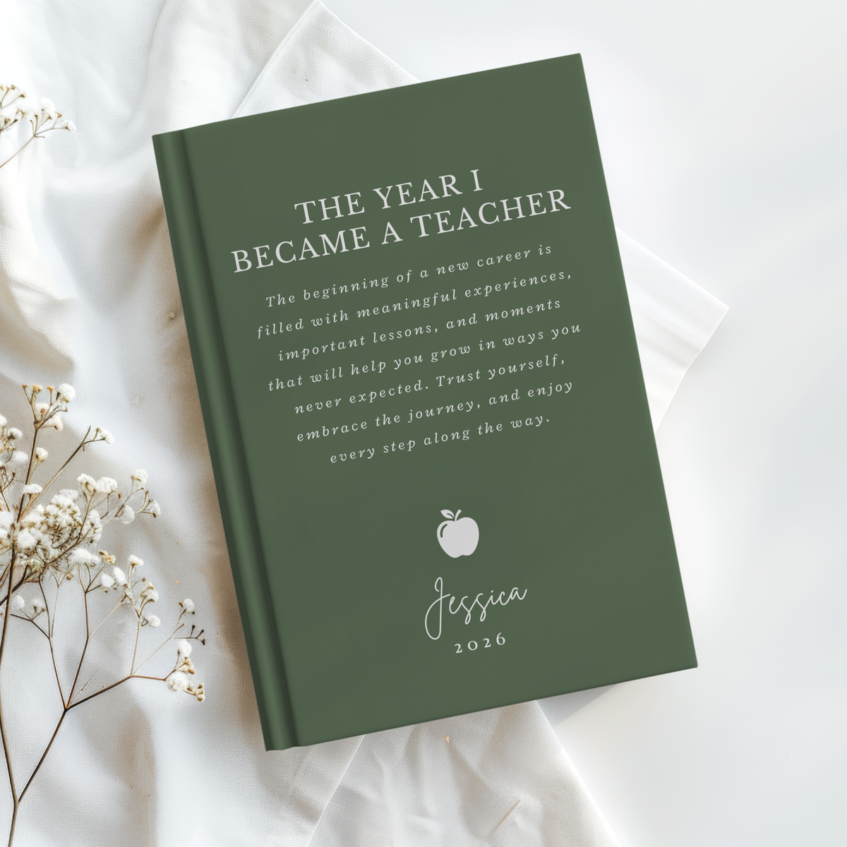 Personalized Teacher Journal, The Year I Became a Teacher, First Year Teacher Gift, New Teacher Graduation Gift, Custom Notebook