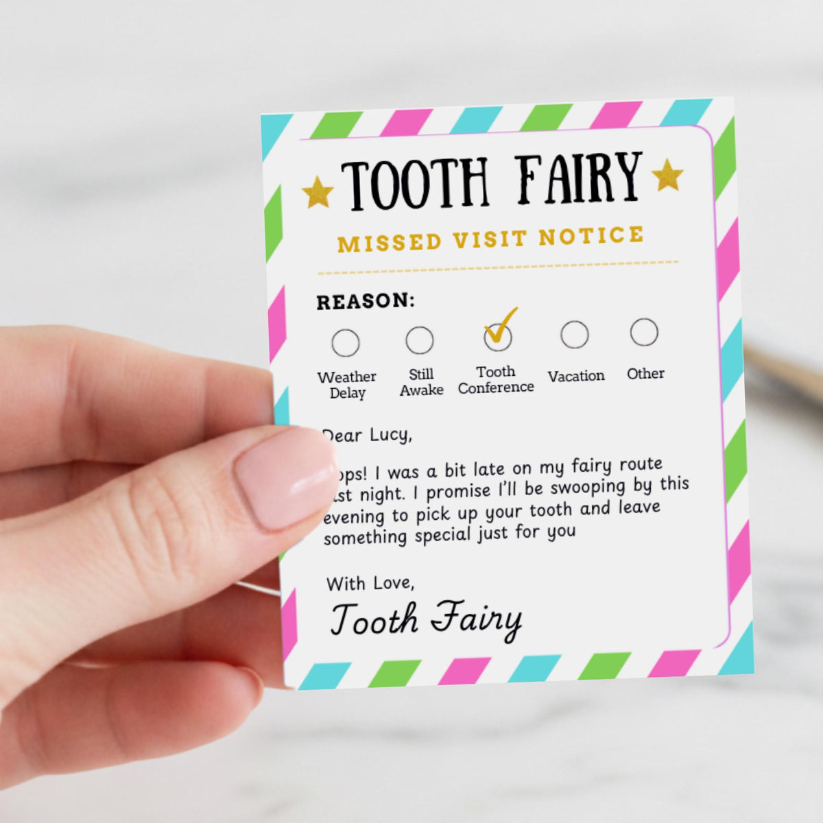 Colorful Tooth Fairy Letter Kit