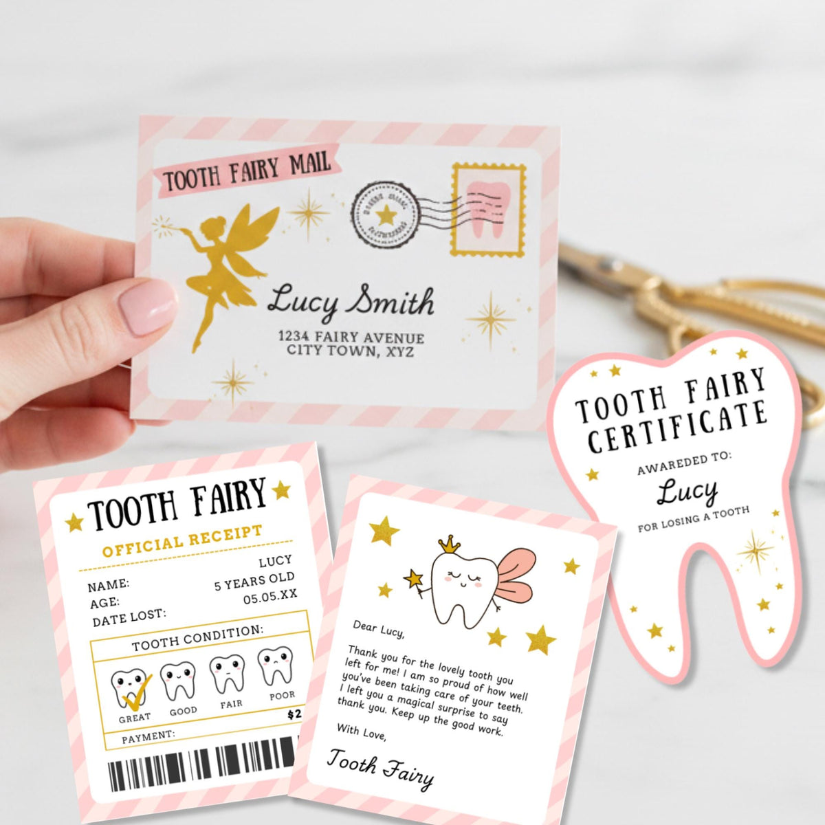 Pink Tooth Fairy Letter Kit