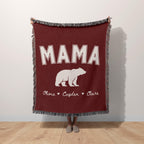 Personalized Mama Bear Woven Blanket