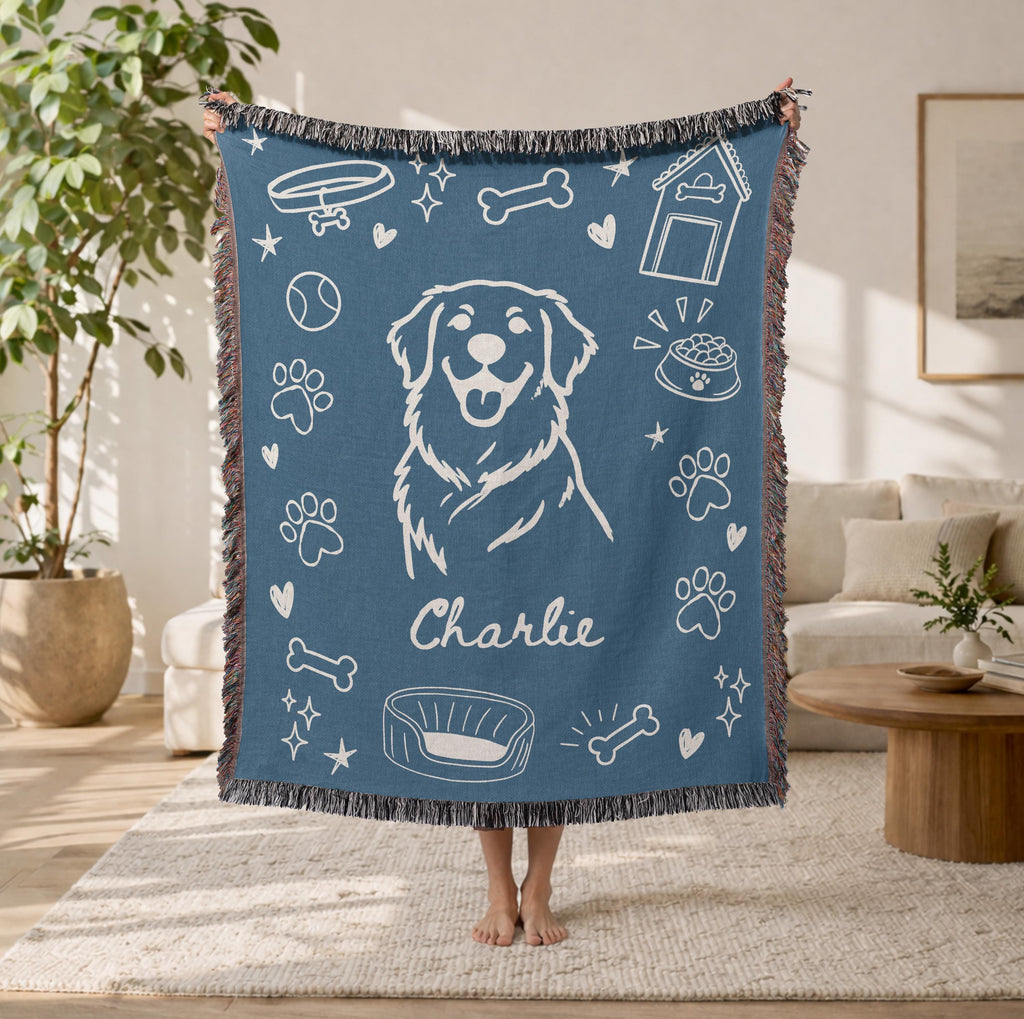 Custom Pet Portrait Blanket