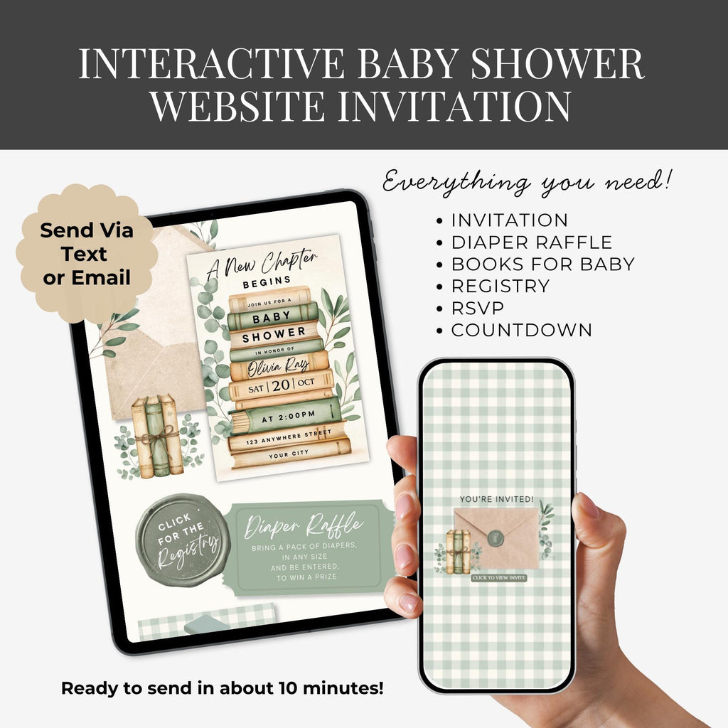A New Chapter Begins Website Invitation