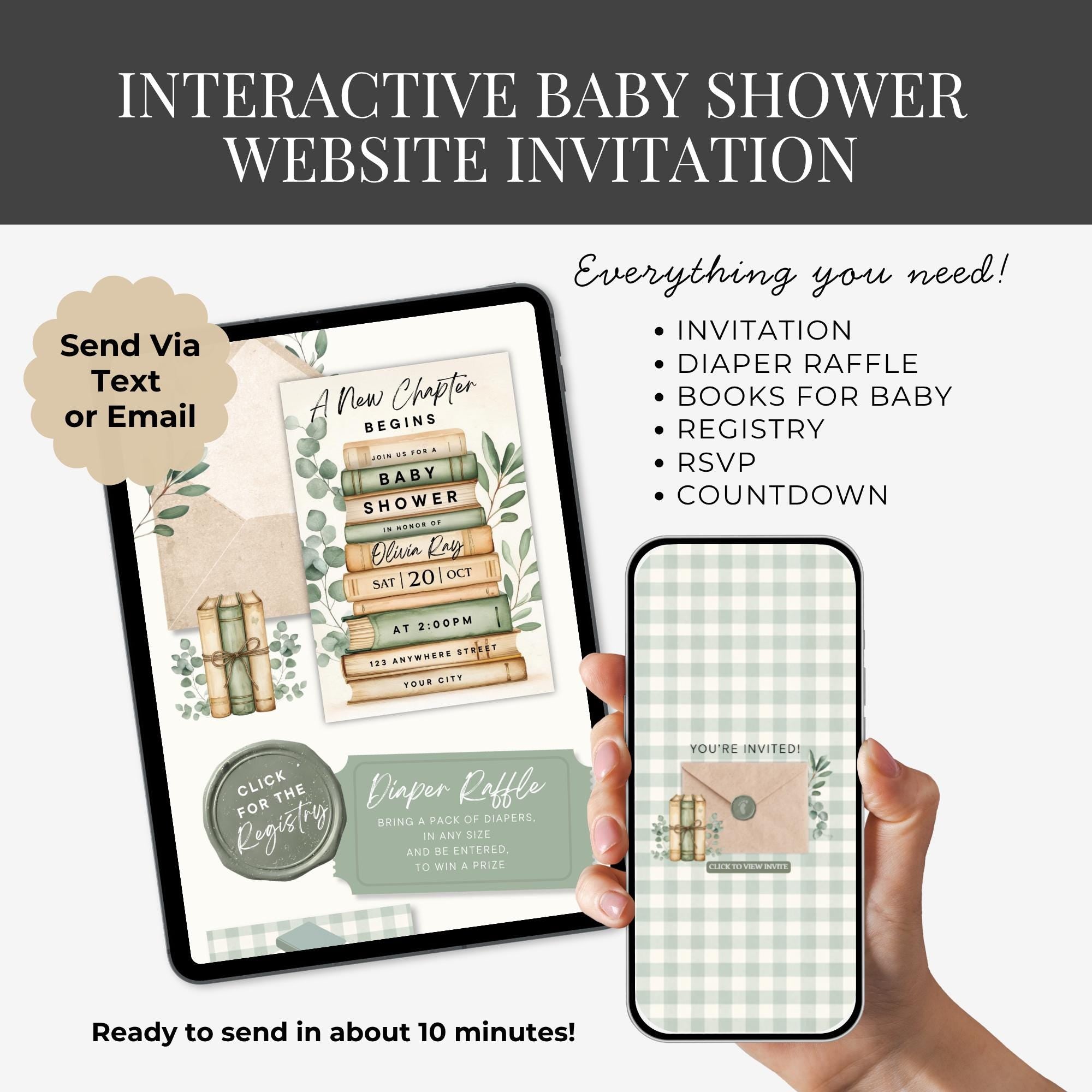 A New Chapter Begins Website Invitation