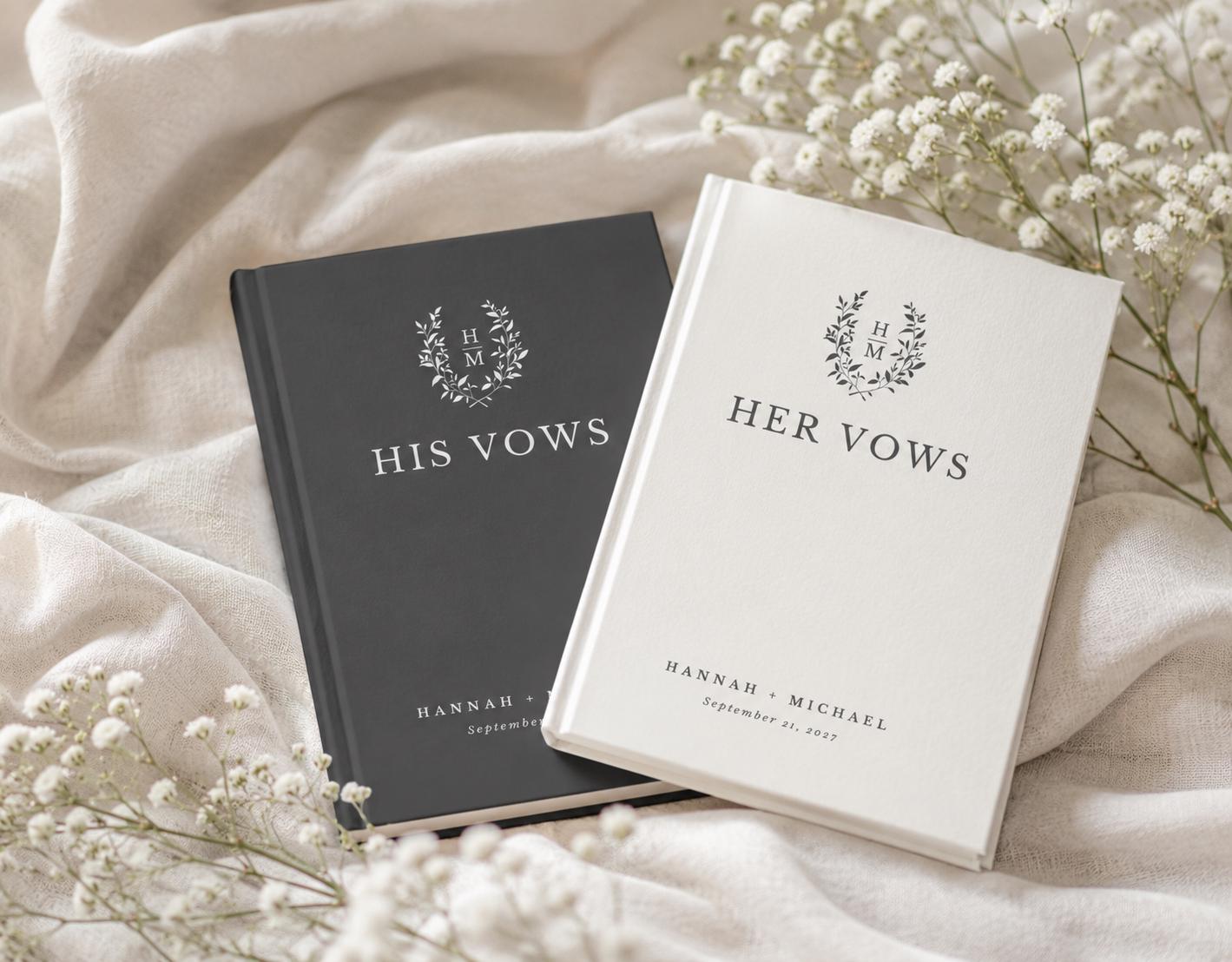 Personalized Monogram Wedding Vow Book