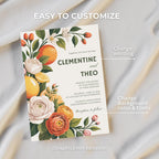 Floral Citrus Wedding Invitation Set