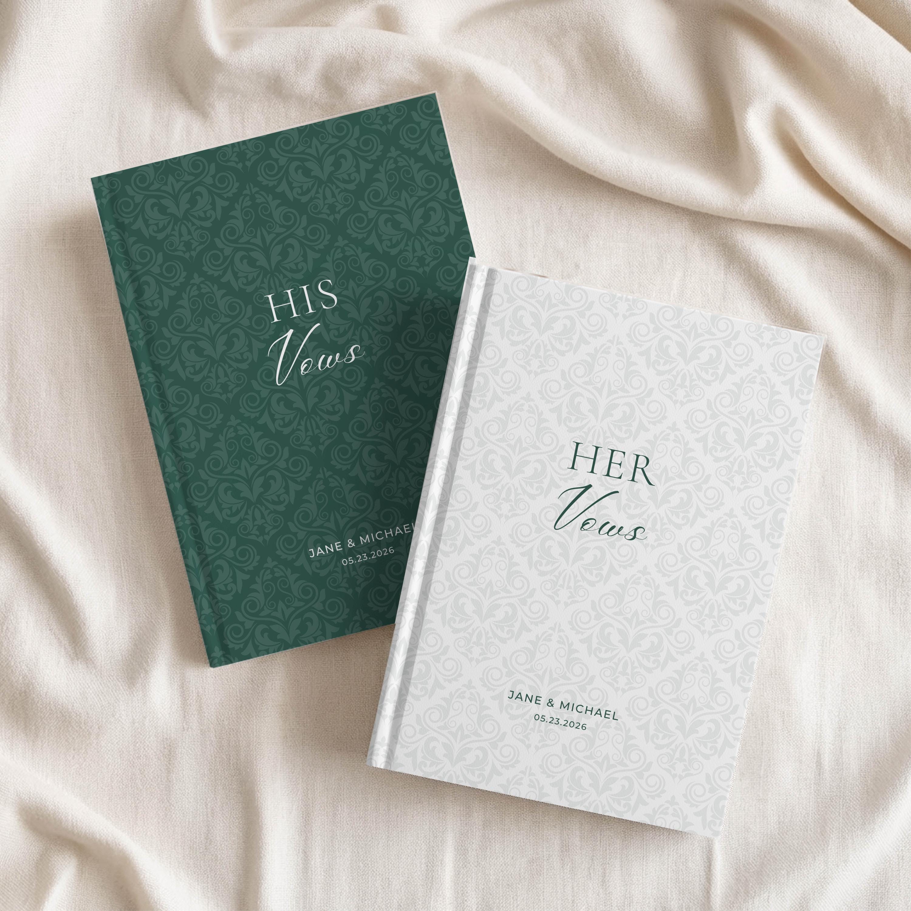 Personalized Damask Wedding Vow Book