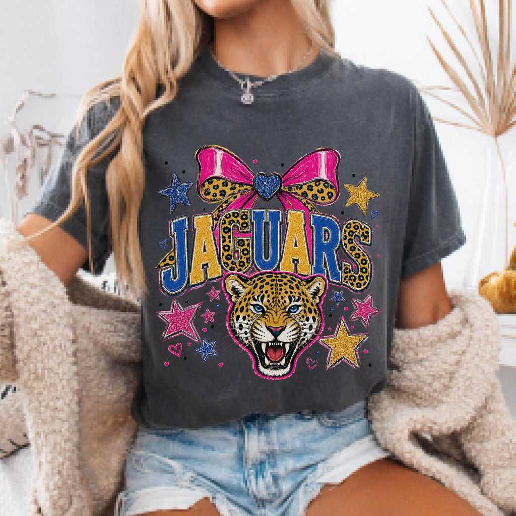 Coquette Glitter Jaguars Mascot Shirt