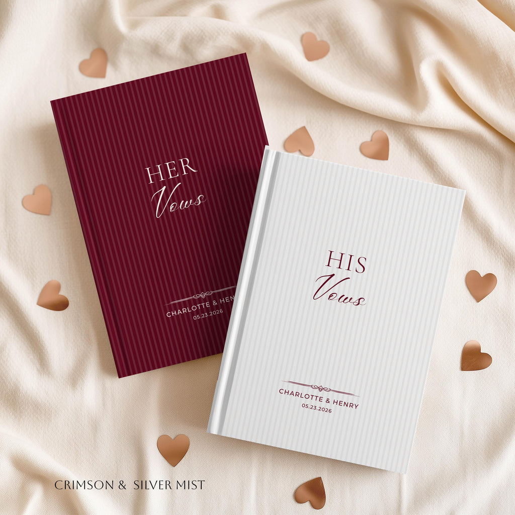 Personalized Stripe Wedding Vow Book