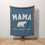 Personalized Mama Bear Woven Blanket