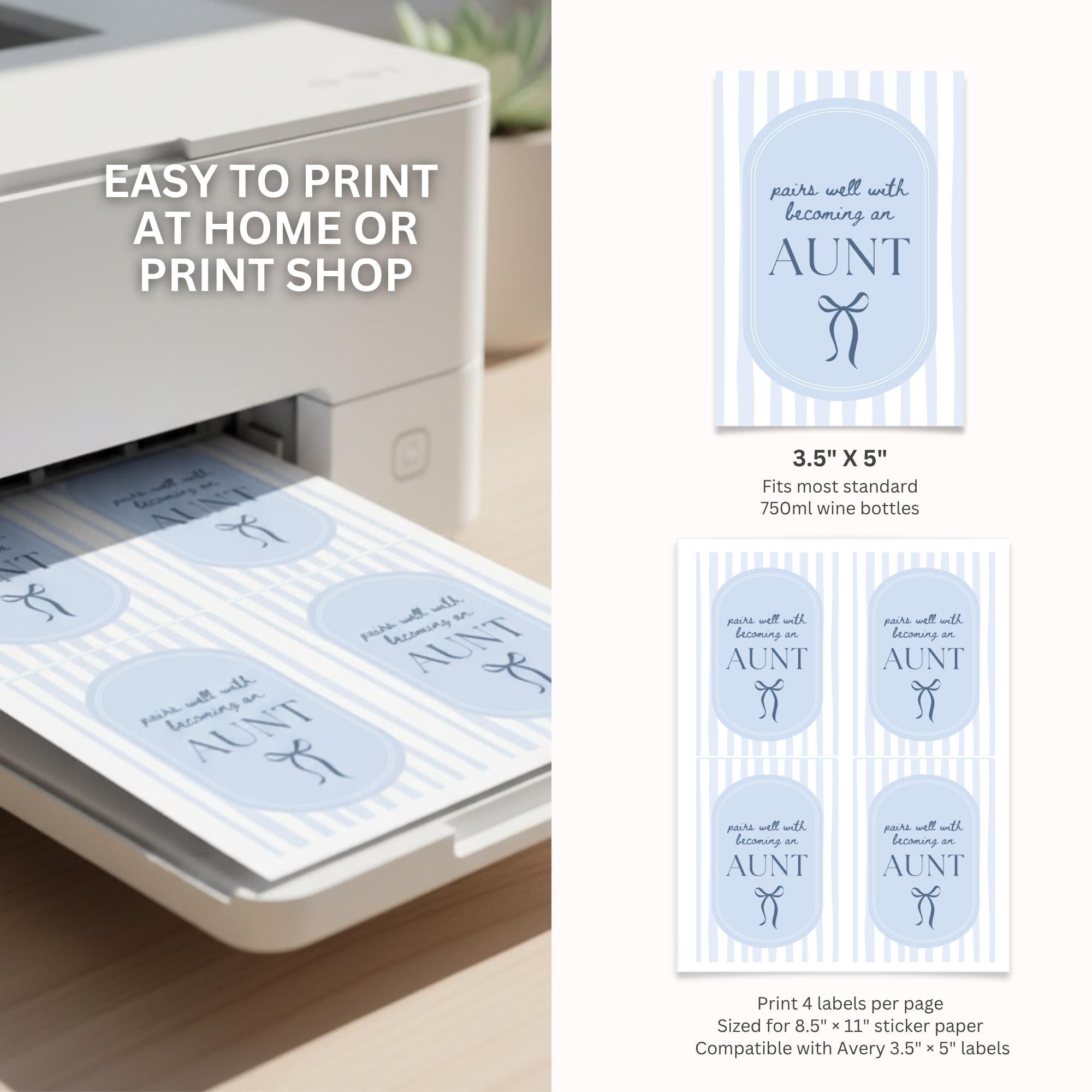 Pregnancy Announcement Wine Label Template