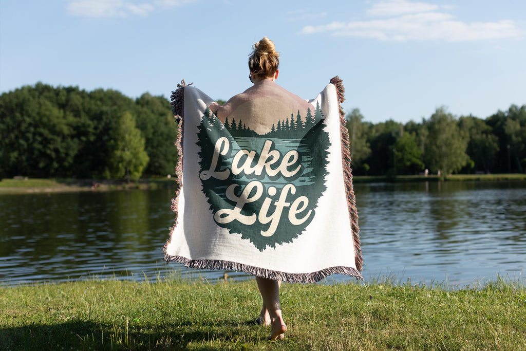 Lake Life Woven Blanket