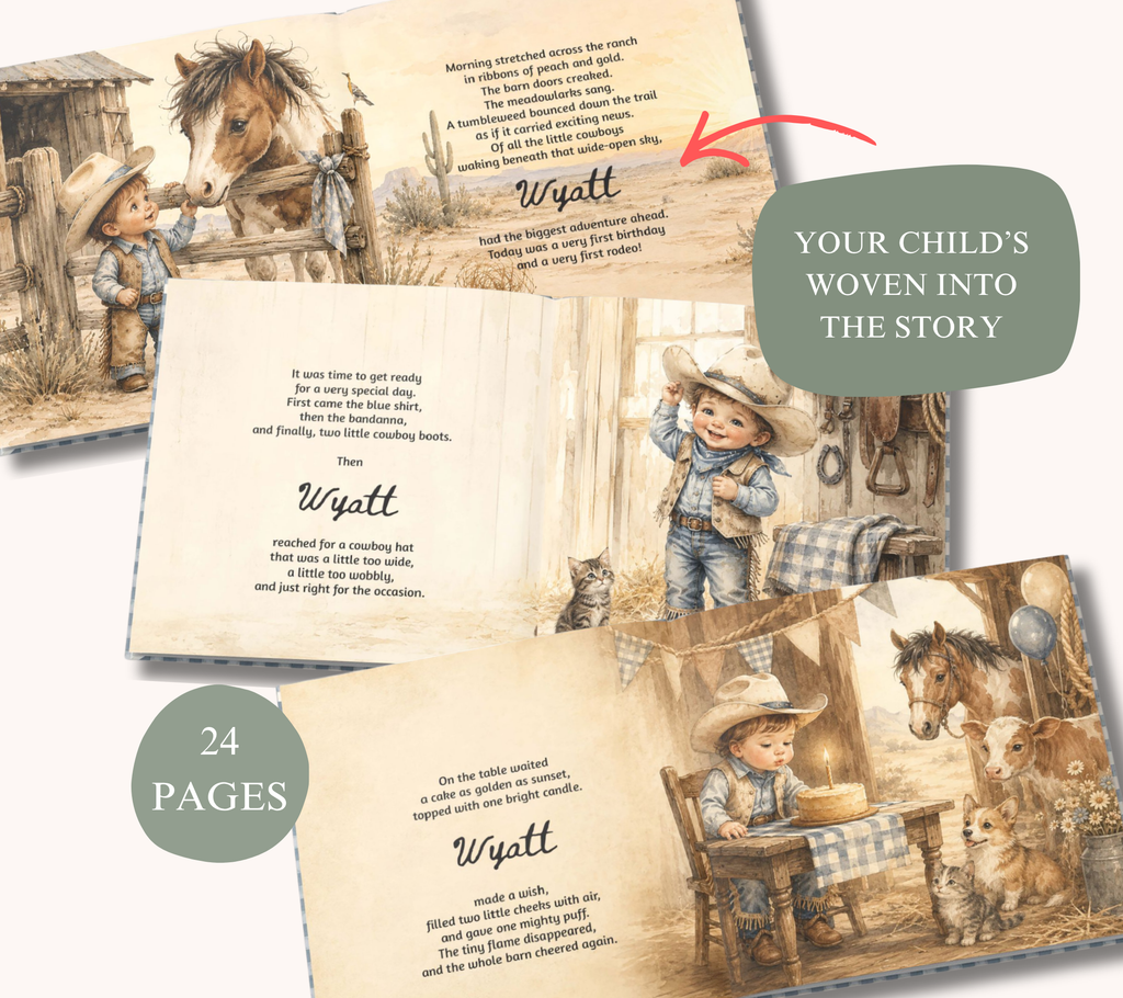 Personalized First Rodeo Birthday Book