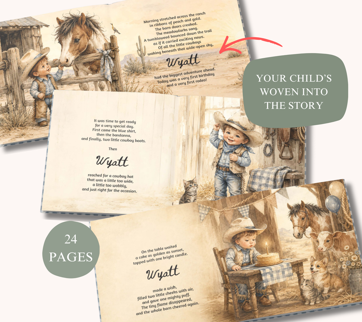 Personalized First Rodeo Birthday Book