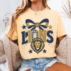 Coquette Faux Glitter Lions Mascot Shirt