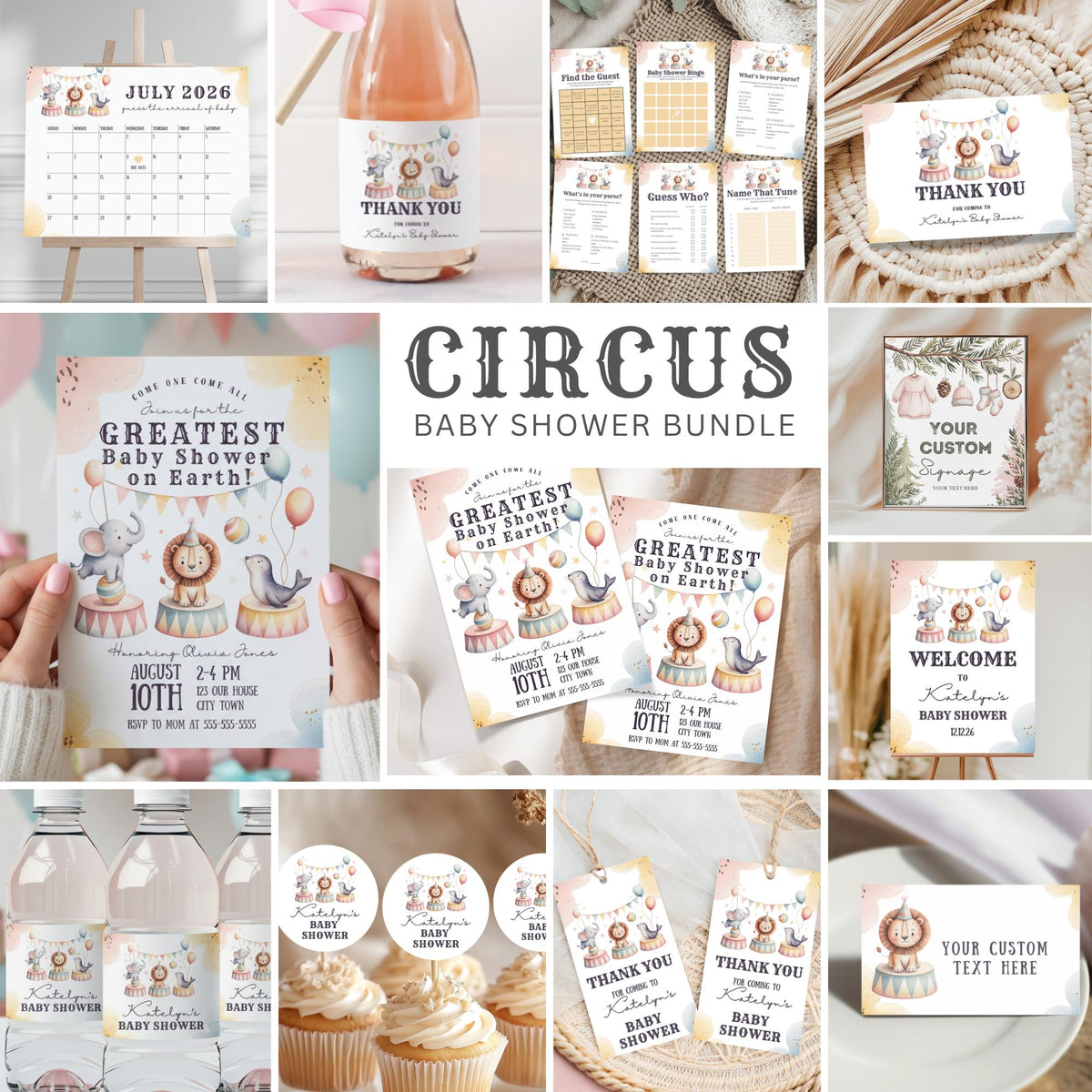 Circus Baby Shower Bundle