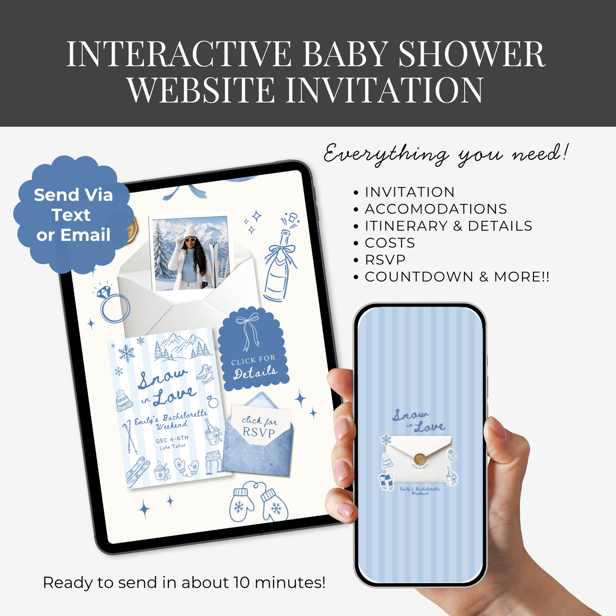 Snow in Low Itinerary Website