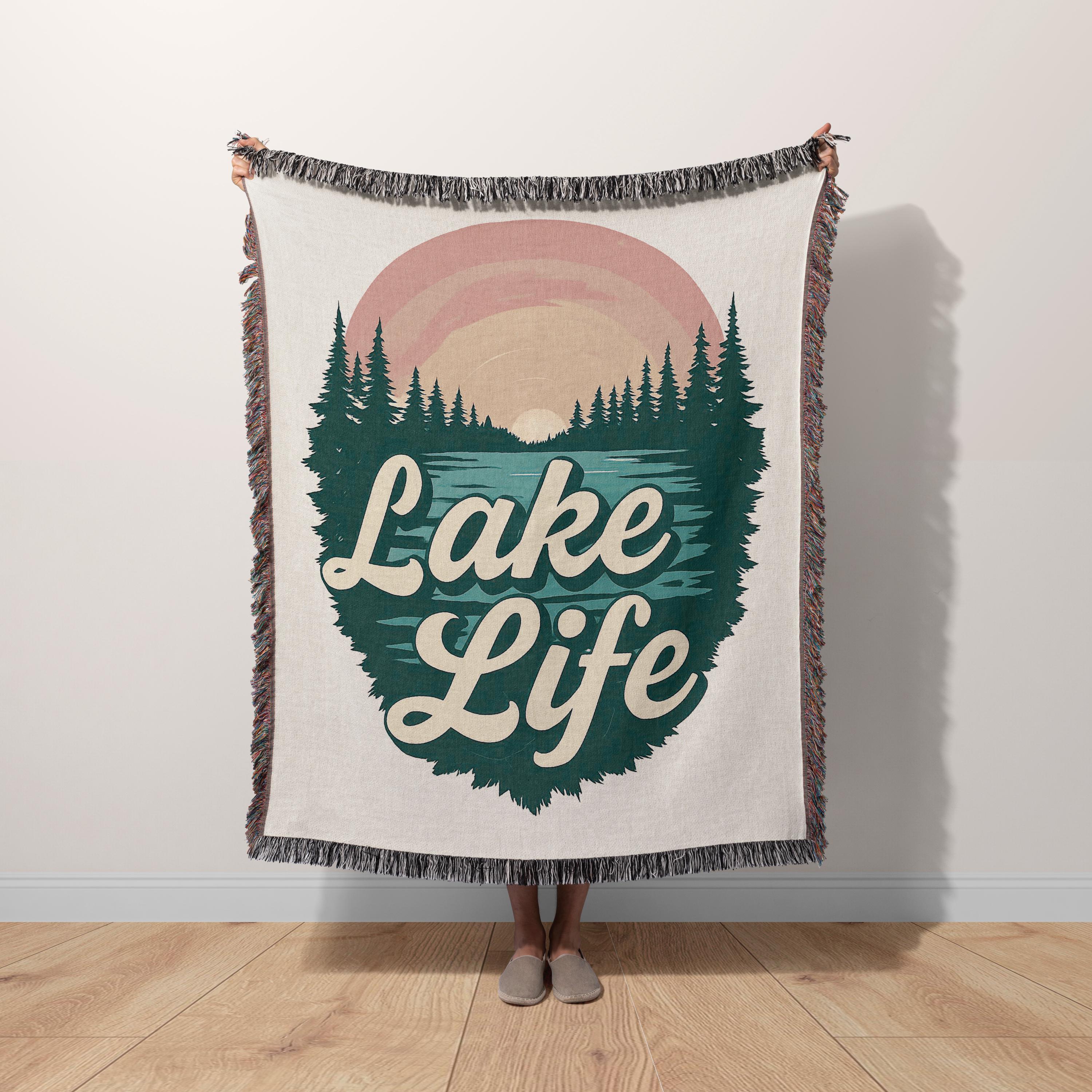 Lake Life Woven Blanket