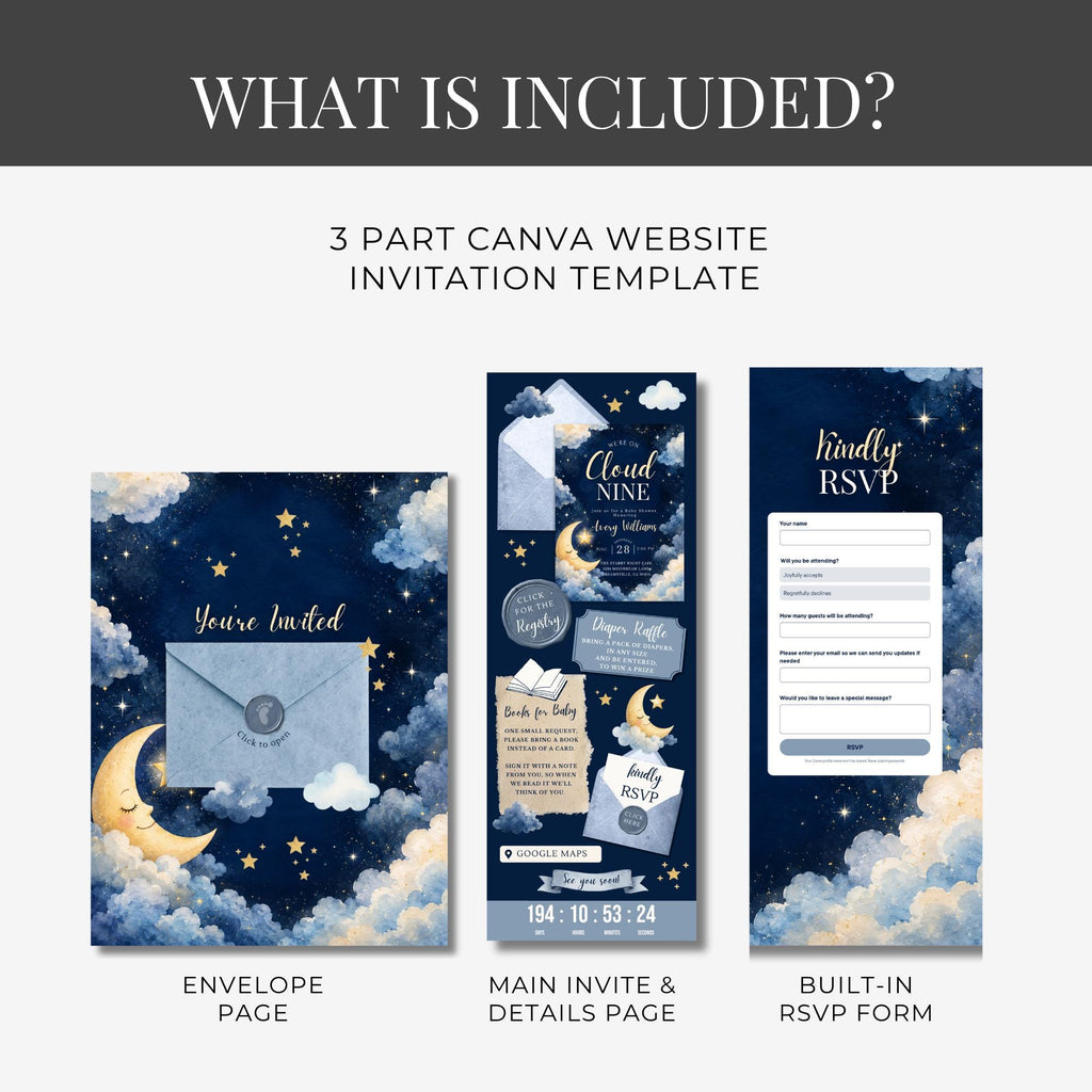 Moon & Stars Shower Website Invitation