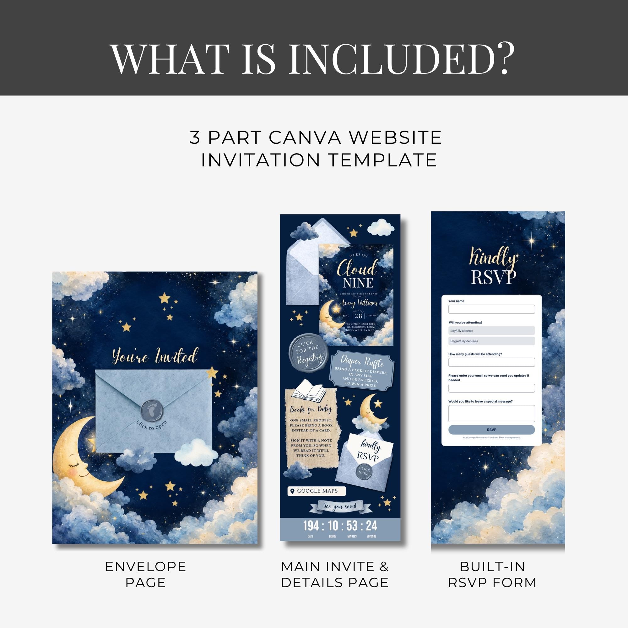 Moon & Stars Shower Website Invitation