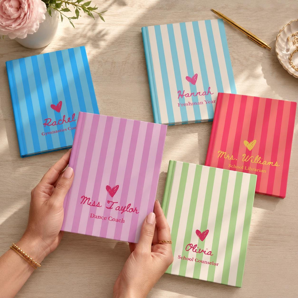 Custom Name Preppy Striped Journal