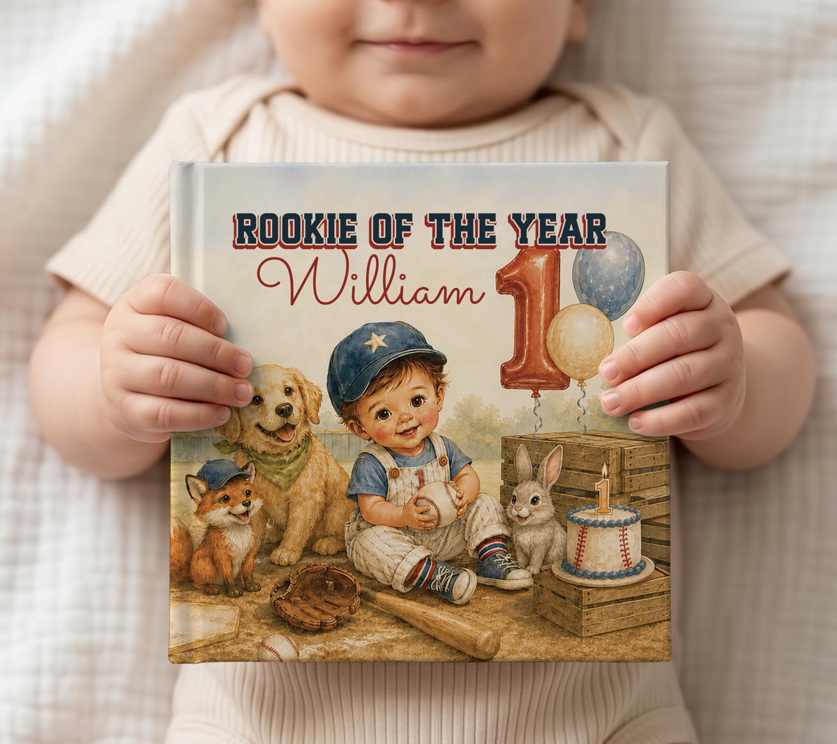 Personalized Rookie of the Year First Birthday Book