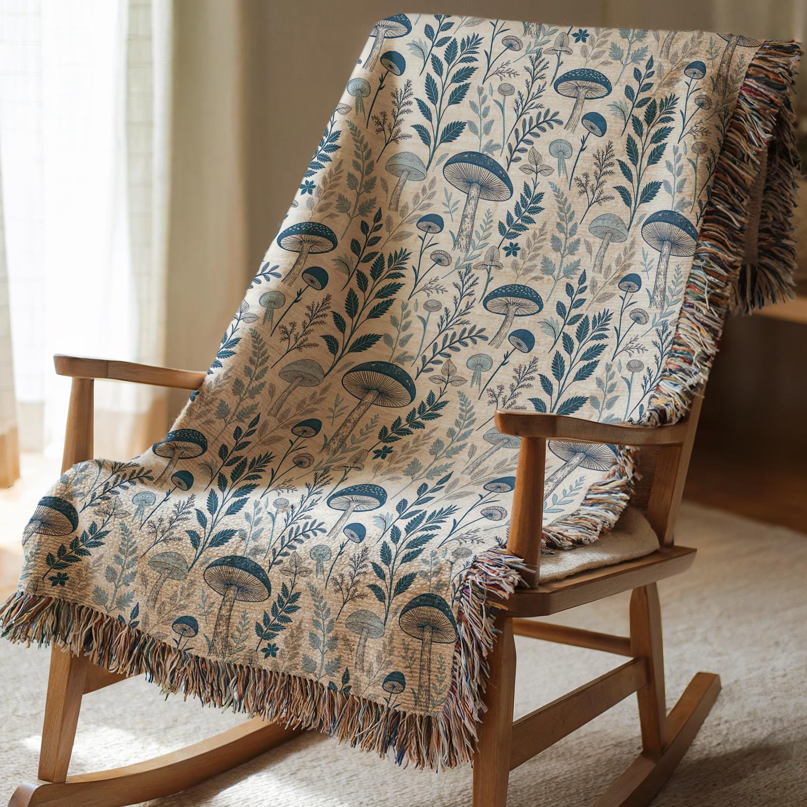 Cottagecore Mushroom Blanket