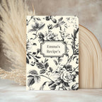 Personalized Floral Toile Recipe Notebook