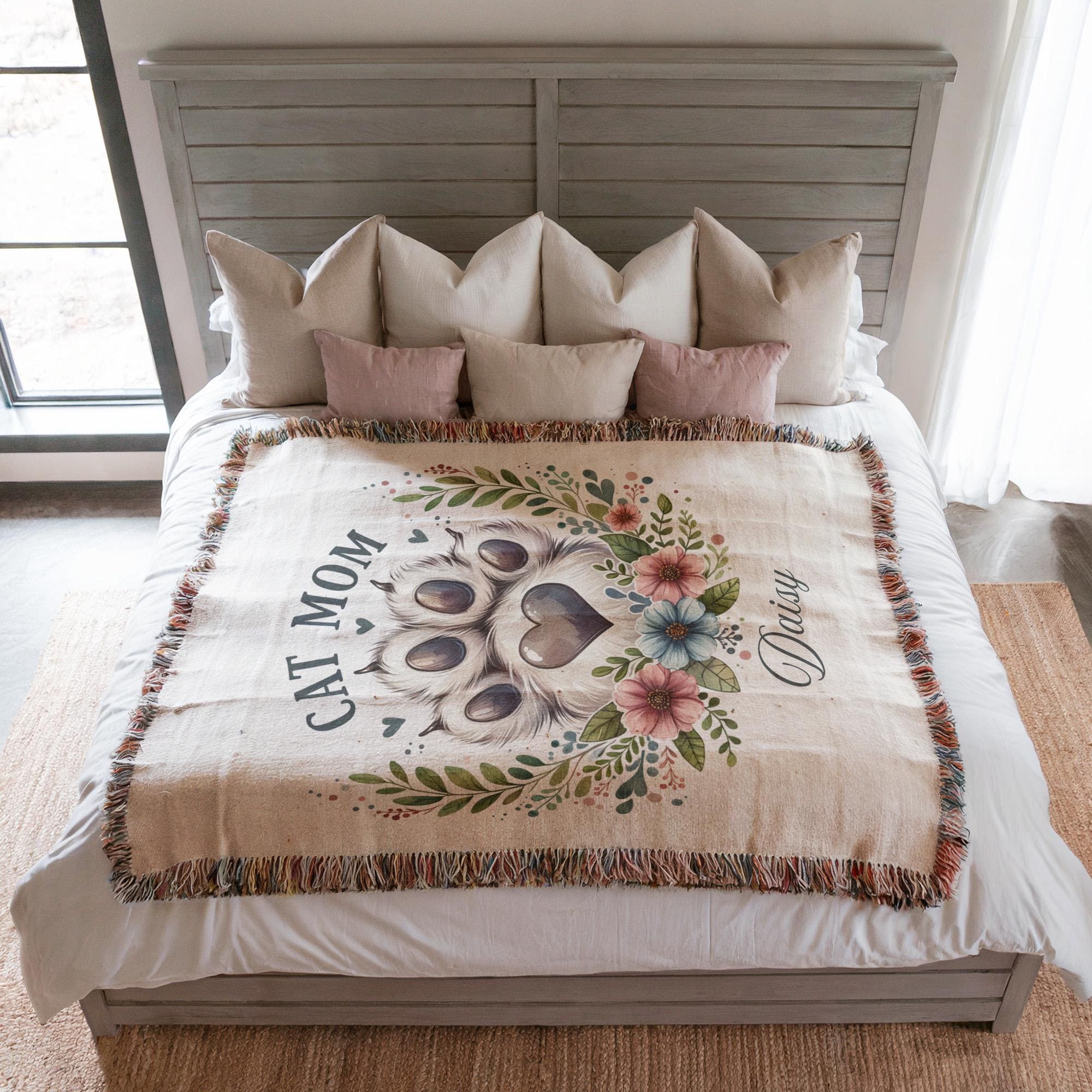 Personalized Cat Mom Blanket