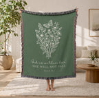 God Is Within Her She Will Not Fall Floral Woven Blanket Psalm 46:5 Christian Gift for Women Faith Inspirational Throw Sympathy Healing Gift