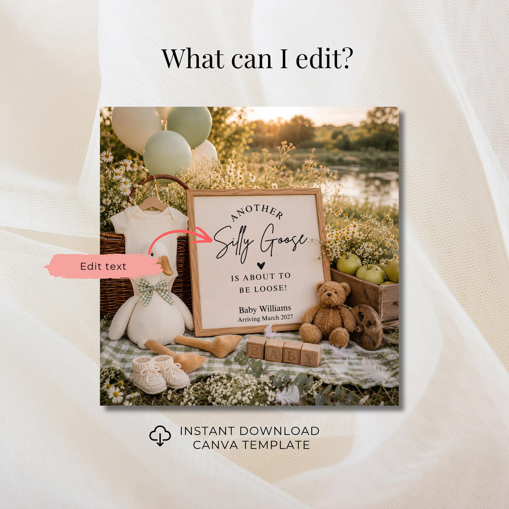 Digital Silly Goose Pregnancy Announcment Template