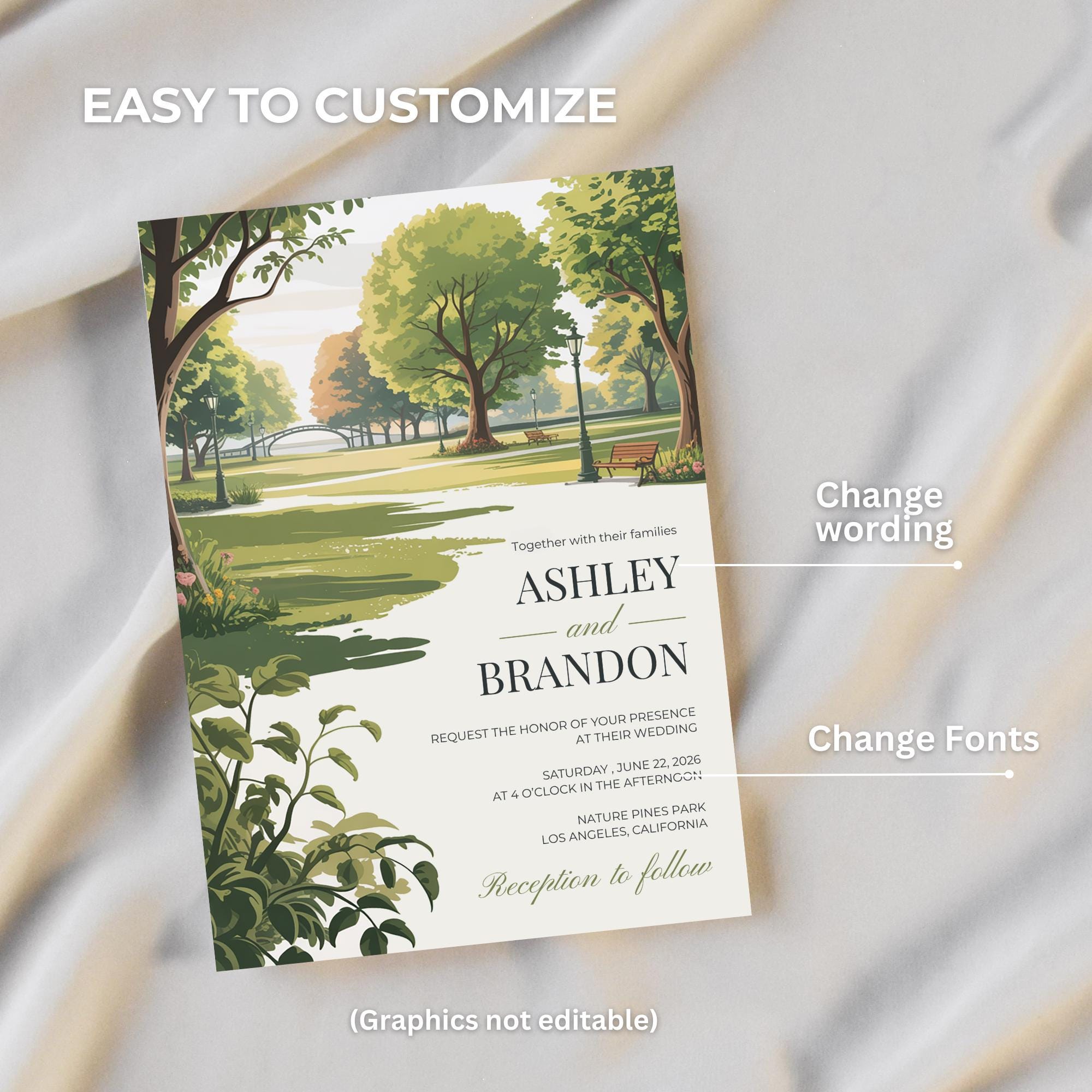 Park Wedding Invitation Template