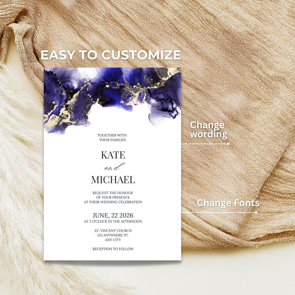 Navy Wedding Invitation Suite