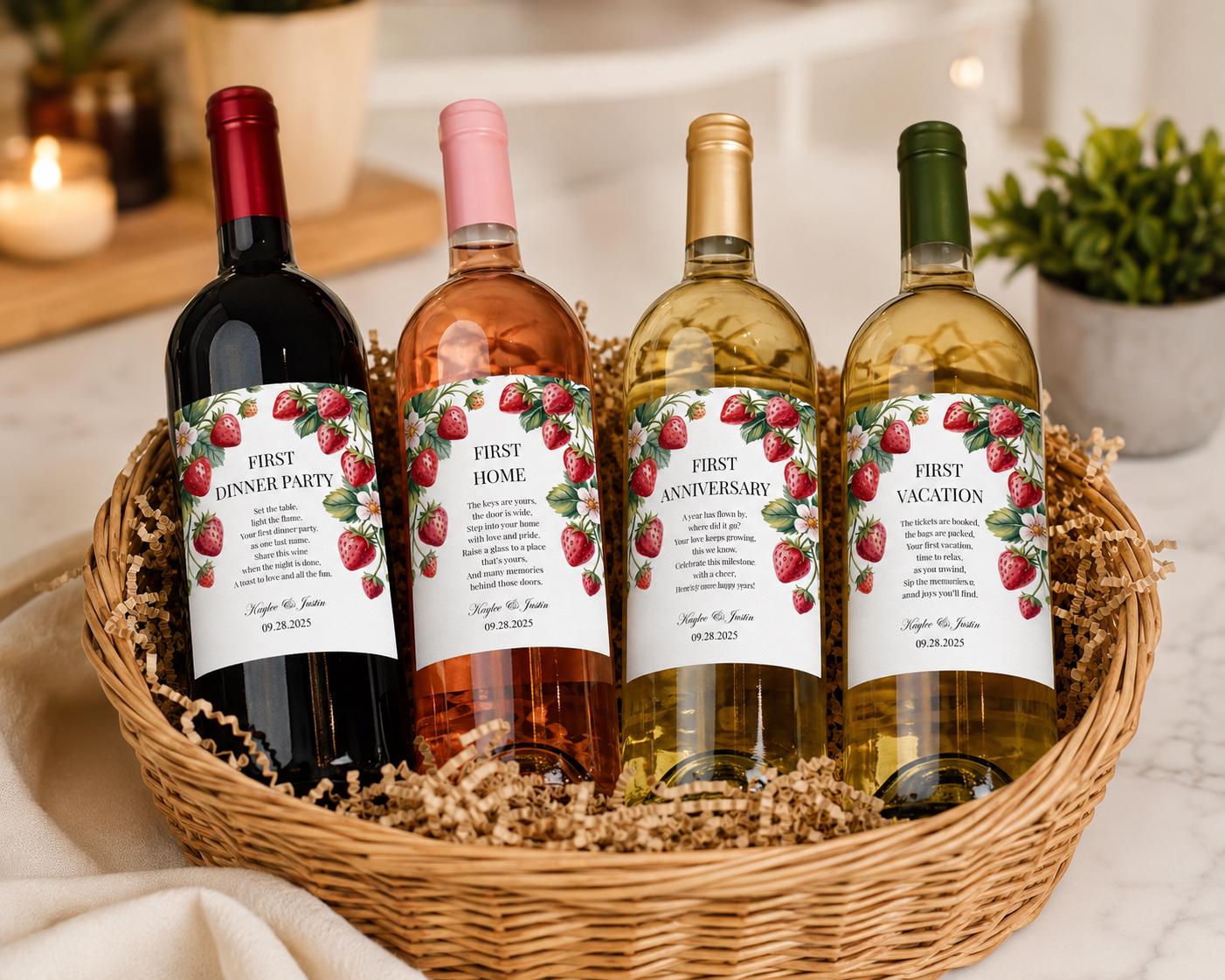 Marriage Milestone Wine Bottle Labels