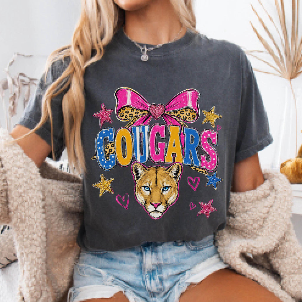 Preppy Coquette Cougars Mascot Shirt